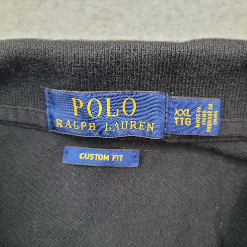 Polo Ralph Lauren Polo Shirt XXL Black Martini Bear James Bond 007 Custom Fit